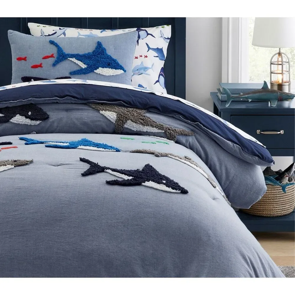 Pottery Barn Kids Candlewick Shark Standard Sham